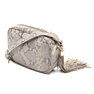 Bandolera Quirelli para Mujer con Correa Ajustable Estilo 020102 Serpiente Gris