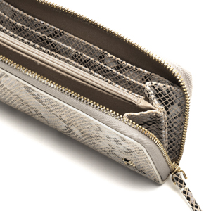Cartera Quirelli para Mujer con Refuerzo Interno Estilo 040102 Serpiente Gris