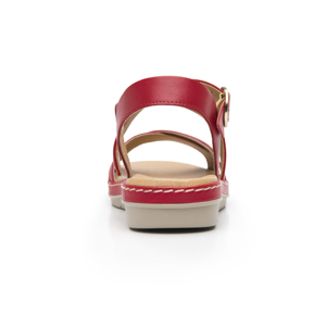 Sandalia Confort Casual Flexi para Mujer 100% Piel Estilo 100227 Carmin