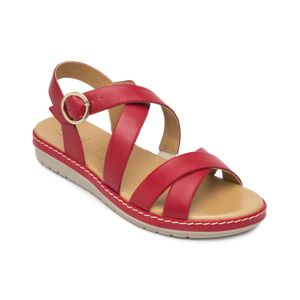 Sandalia Confort Casual Flexi para Mujer 100% Piel Estilo 100227 Carmin