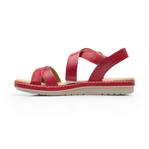 Sandalia Confort Casual Flexi para Mujer 100% Piel Estilo 100227 Carmin