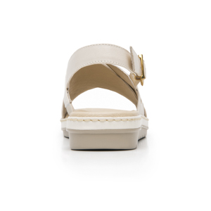 Sandalia Confort Casual Flexi para Mujer 100% Piel Estilo 100233 Crema