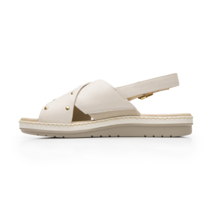 Sandalia Confort Casual Flexi para Mujer 100% Piel Estilo 100233 Crema