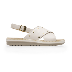 Sandalia Confort Casual Flexi para Mujer 100% Piel Estilo 100233 Crema