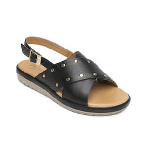 Sandalia Confort Casual Flexi para Mujer 100% Piel Estilo 100233 Negro
