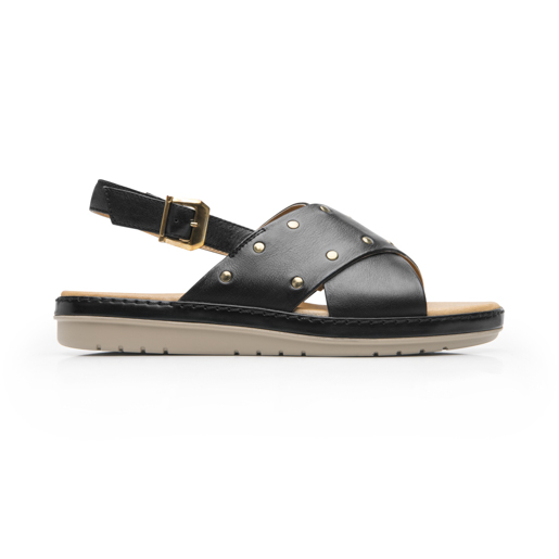 Sandalia Confort Casual Flexi para Mujer 100% Piel Estilo 100233 Negro