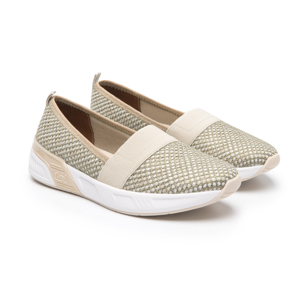 Slip On Tejido Flexi para Mujer con Suela Extra Ligera Estilo 104407 Beige