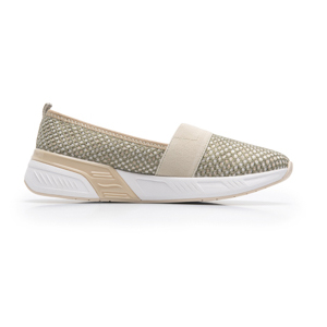 Slip On Tejido Flexi para Mujer con Suela Extra Ligera Estilo 104407 Beige