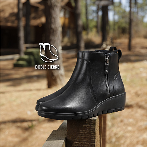 Botín Casual Suela Dentada Flexi para Mujer Estilo 104827 Madera