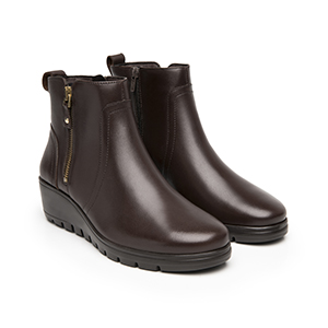 Botín Casual Suela Dentada Flexi para Mujer Estilo 104827 Madera