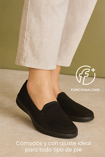 Slip On Tejido Flexi para Mujer con Ligereza y Suavidad Estilo 104919 Negro
