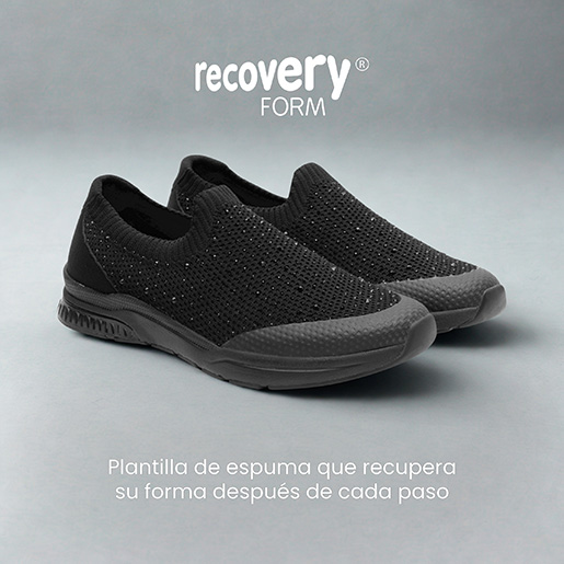 Sneaker Tejido Flexi para Mujer con Suela Extra Ligera Estilo 105111 Negro