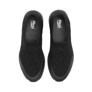Sneaker Tejido Flexi para Mujer con Suela Extra Ligera Estilo 105111 Negro