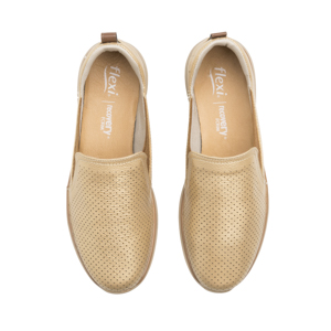 Slip On Casual Flexi para Mujer con Recovery Foam Estilo 107601 Oro - Tan