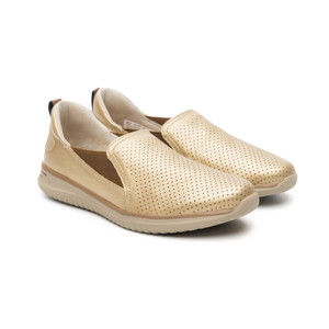 Slip On Casual Flexi para Mujer con Recovery Foam Estilo 107601 Oro - Tan
