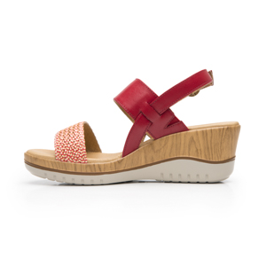 Sandalia De Plataforma Flexi para Mujer Estilo 113325 Carmin
