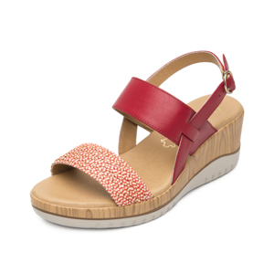 Sandalia De Plataforma Flexi para Mujer Estilo 113325 Carmin