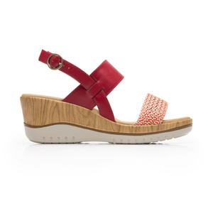 Sandalia De Plataforma Flexi para Mujer Estilo 113325 Carmin