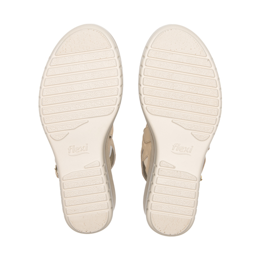 Sandalia De Plataforma Flexi para Mujer Estilo 113325 Crema