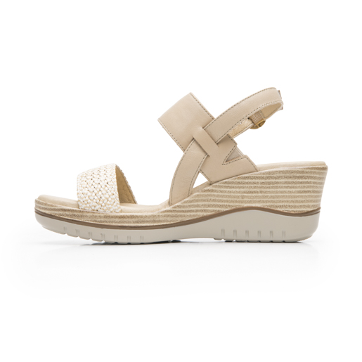 Sandalia De Plataforma Flexi para Mujer Estilo 113325 Crema