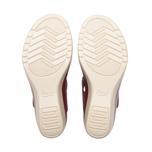 Sandalia Cuña Baja Flexi para Mujer Estilo 116013 Cereza
