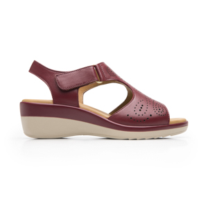 Sandalia Cuña Baja Flexi para Mujer Estilo 116013 Cereza