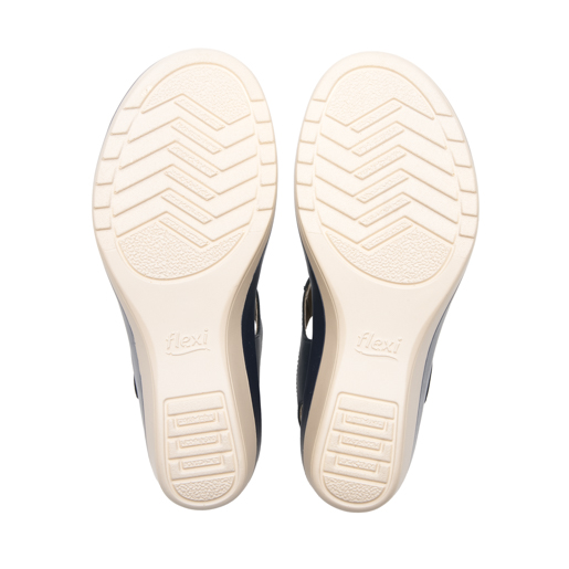 Sandalia Cuña Baja Flexi para Mujer Estilo 116013 Marino