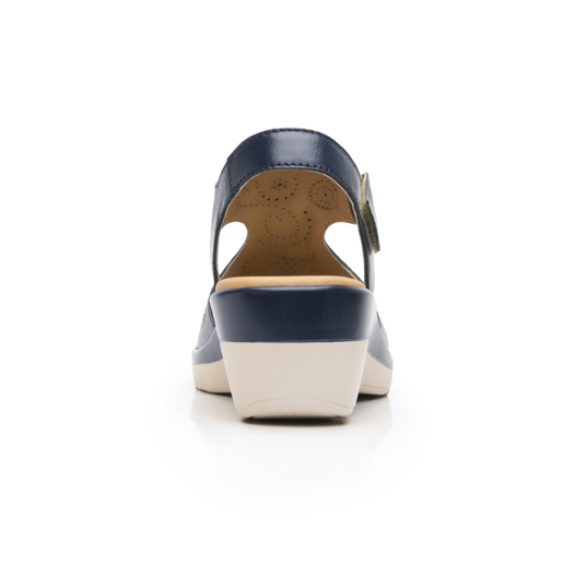 Sandalia Cuña Baja Flexi para Mujer Estilo 116013 Marino