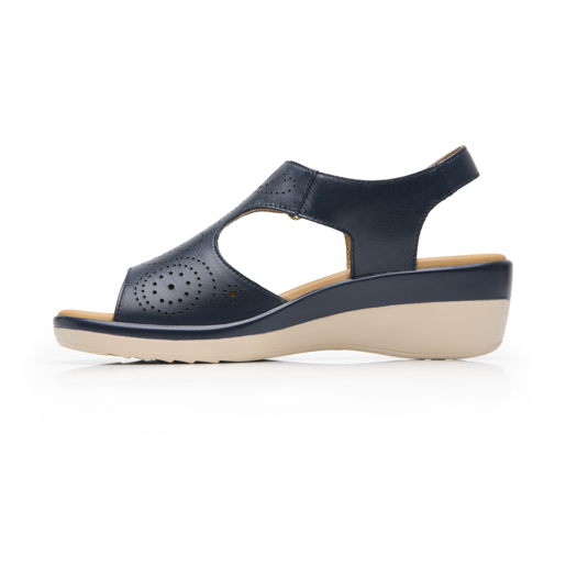 Sandalia Cuña Baja Flexi para Mujer Estilo 116013 Marino