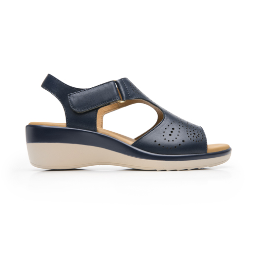 Sandalia Cuña Baja Flexi para Mujer Estilo 116013 Marino