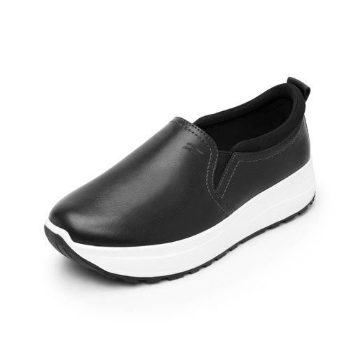 Sneaker Slip On Flexi para Mujer con Acabado Tamboreado Estilo 117207 Negro