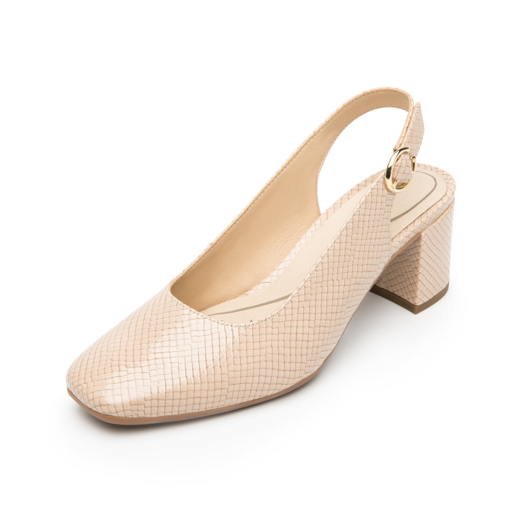 Zapatilla Punta Cuadrada Flexi para Mujer con Comfort Walk Estilo 119704 Nude