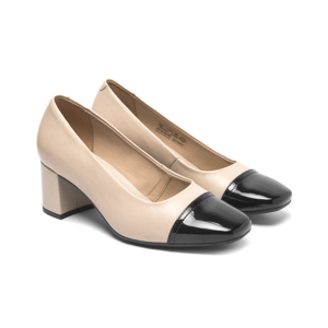Zapatilla Punta Cuadrada Flexi para Mujer Estilo 119705 Beige