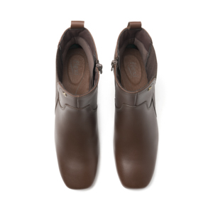 Botín Tacón Bajo Flexi para Mujer con Cierre Interno Estilo 119709 Dark Tan