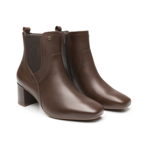 Botín Tacón Bajo Flexi para Mujer con Cierre Interno Estilo 119709 Dark Tan