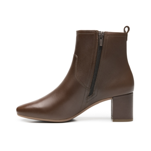 Botín Tacón Bajo Flexi para Mujer con Cierre Interno Estilo 119709 Dark Tan