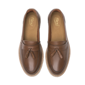 Mocasín Casual Flexi para Mujer con Suela Extra Ligera Estilo 120102 Café