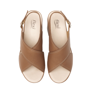 Sandalia De Tacón Flexi para Mujer con Suela Bidensidad Estilo 122701 Camel