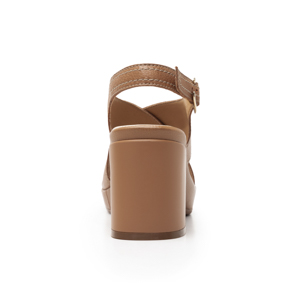 Sandalia De Tacón Flexi para Mujer con Suela Bidensidad Estilo 122701 Camel