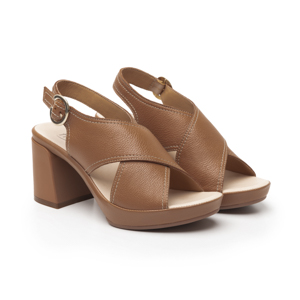 Sandalia De Tacón Flexi para Mujer con Suela Bidensidad Estilo 122701 Camel