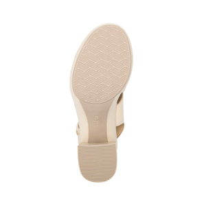 Sandalia De Tacón Flexi para Mujer con Plantilla Doble Densidad Estilo 122701 Hueso