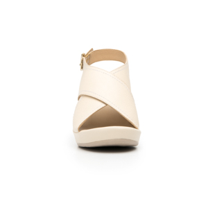 Sandalia De Tacón Flexi para Mujer con Plantilla Doble Densidad Estilo 122701 Hueso