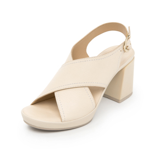 Sandalia De Tacón Flexi para Mujer con Plantilla Doble Densidad Estilo 122701 Hueso