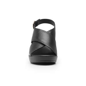 Sandalia De Tacón Flexi para Mujer con Plantilla Doble Densidad Estilo 122701 Negro