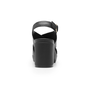 Sandalia De Tacón Flexi para Mujer con Plantilla Doble Densidad Estilo 122701 Negro