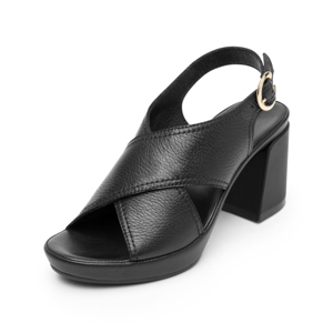 Sandalia De Tacón Flexi para Mujer con Plantilla Doble Densidad Estilo 122701 Negro