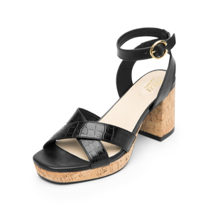 Sandalia De Tacón Flexi para Mujer con Comfort Walk Estilo 123001 Negro