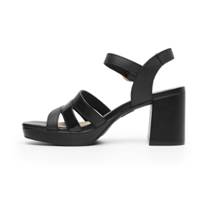 Sandalia De Tacón Flexi para Mujer con Comfort Walk Estilo 123007 Negro