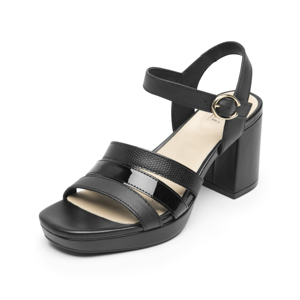 Sandalia De Tacón Flexi para Mujer con Comfort Walk Estilo 123007 Negro