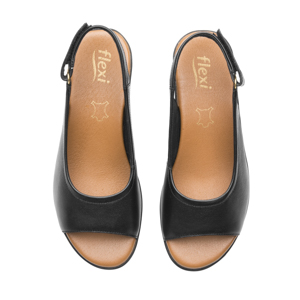 Sandalia Cuña Baja Flexi para Mujer Estilo 123717 Negro